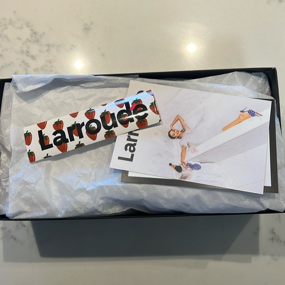 BNWT Larroude Valerie Knot Mules Sandals Silver 7.5  - in box - Picture 8 of 10